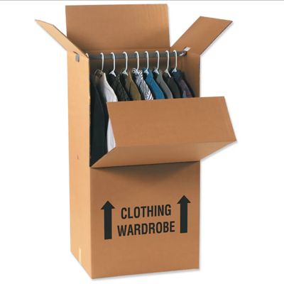 Mua Thùng carton tự làm để di chuyển tủ quần áo với thanh treo quần áo gia cố online manufacture